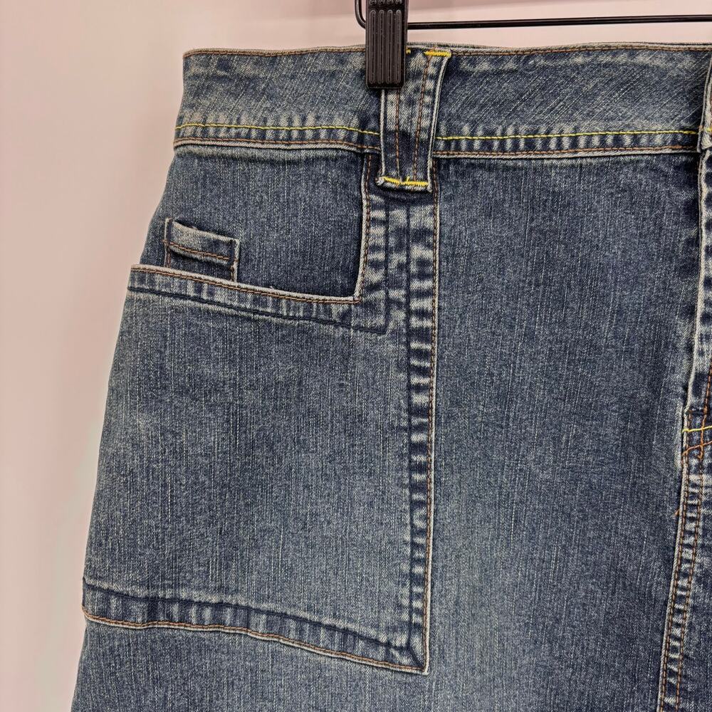 NEW Denim Mini Skirt Plus Size 18 Vtg 90s Y2K Wah Jeans Blue Jean Preppy Western - Picture 2 of 6